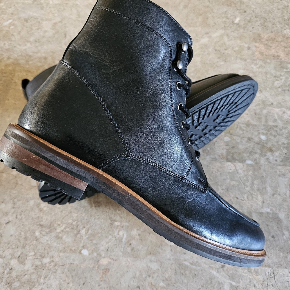 Express Brogue leather casual Boots color black men's size 12 no Box - Picture 7 of 11